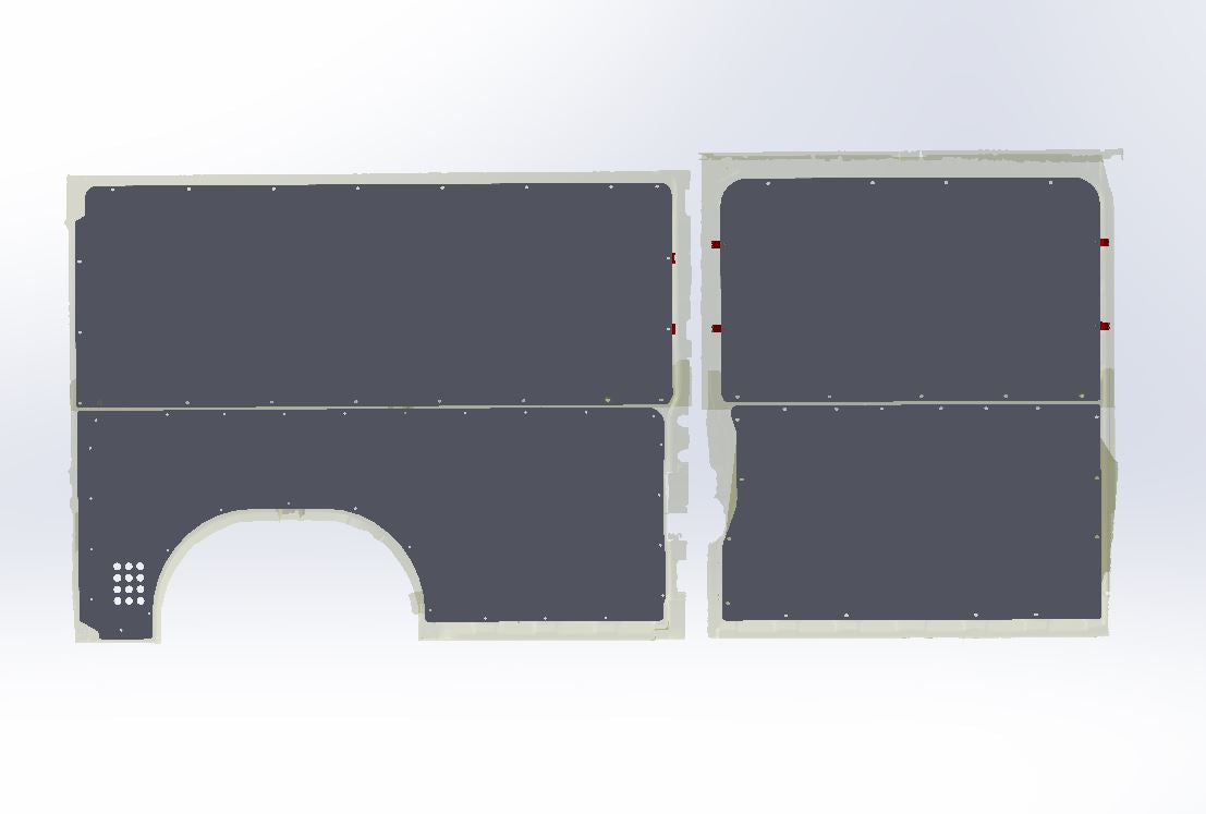 2014-2022 Ram Promaster DIY Wall Panel Templates - 159" Wheelbase, High Roof