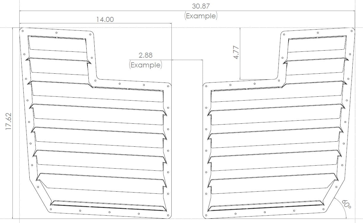 Universal Two Piece Hood Louvers