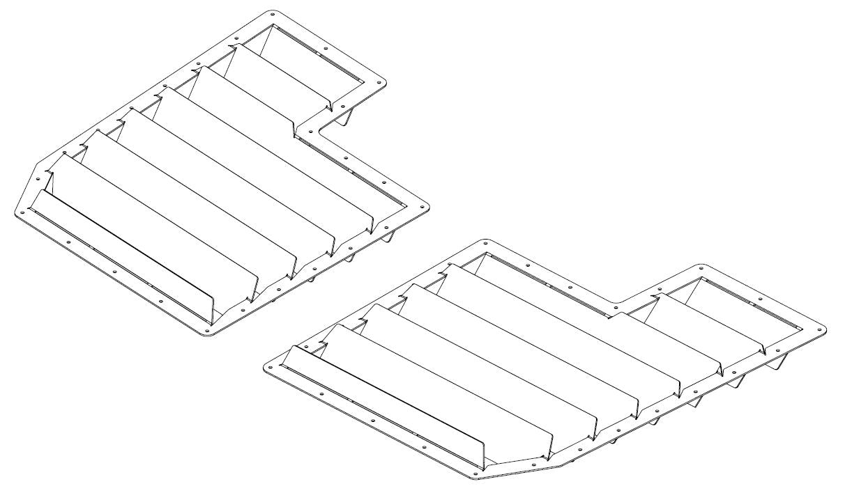Universal Two Piece Hood Louvers
