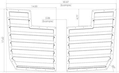 Universal Two Piece Hood Louvers