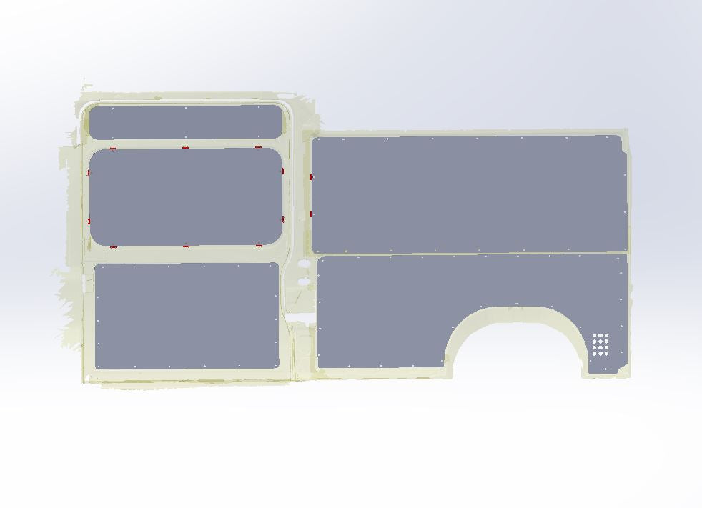 2014-2022 Ram Promaster DIY Wall Panel Templates - 159" Wheelbase, High Roof