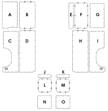 2014-2022 Ram Promaster DIY Wall Panel Templates - 159" Wheelbase, High Roof