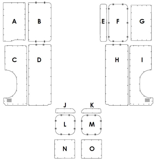 2014-2022 Ram Promaster DIY Wall Panel Templates - 159" Wheelbase, High Roof